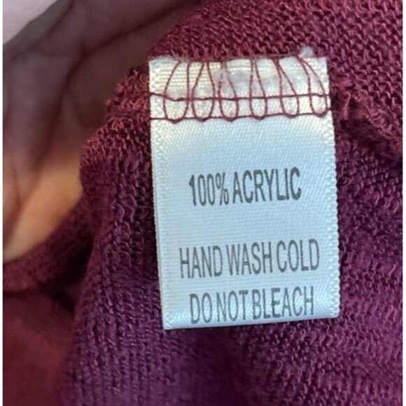 Balkin Quarter Sleeve Small Light Weight Sweater Maroon Ribbed - Picture 6 of 7